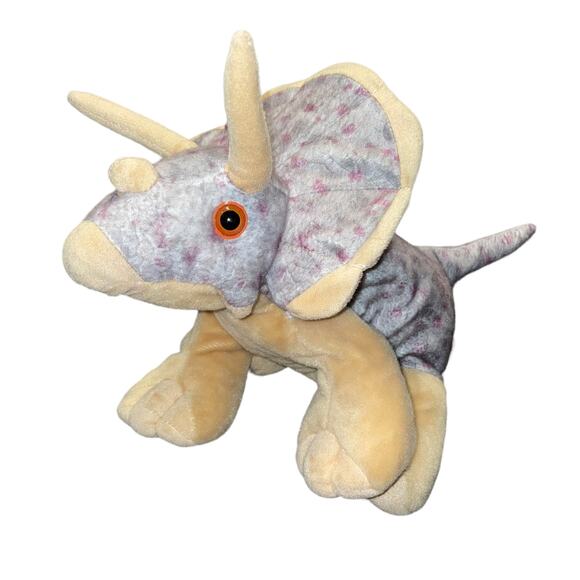 Wild Republic Plush Dinosaur Triceratops Stuffed Animal 16" Nursery Gift Lot x2 - Picture 8 of 15